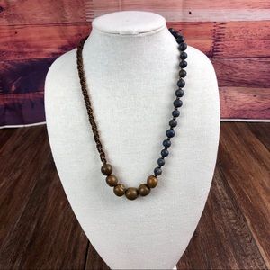 FINAL SALE:Açaí Seed Necklace - Blue and Brown